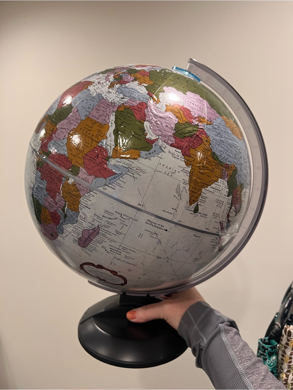 Replogle handpainted globe. Textured. Early 2000s
